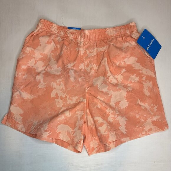 NWT Columbia Walnut River Printed Shorts Womens Small Orange 5" Performance NEW - Picture 1 of 12